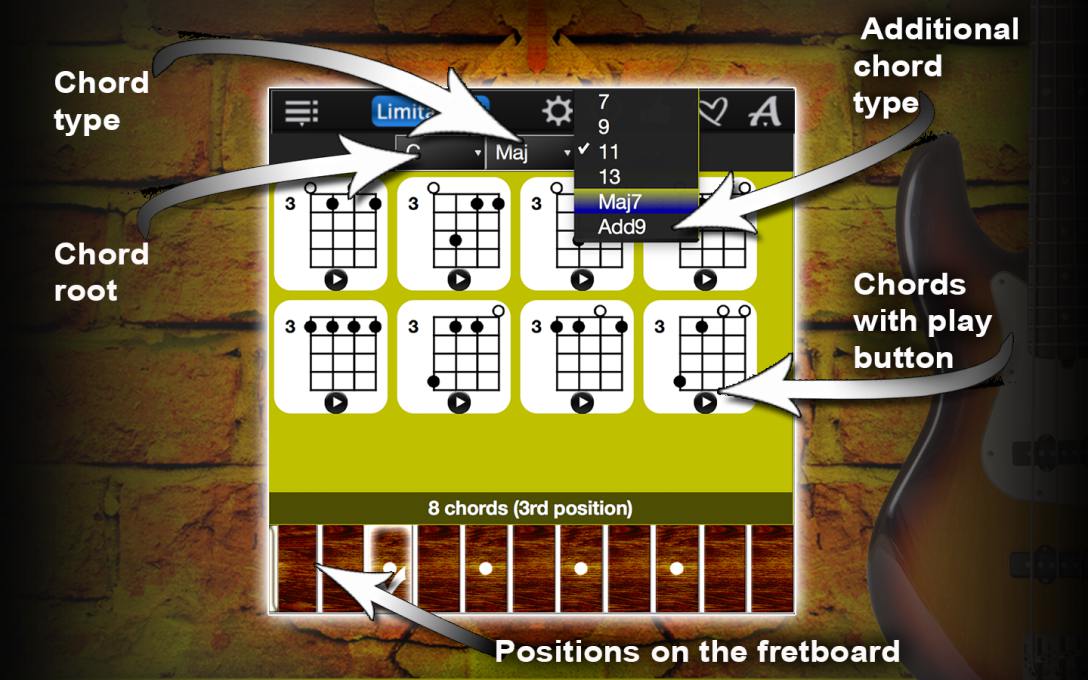 Bass Chords Compass Lite – Find, Learn & Play All Bass Guitar Chords For FREE !