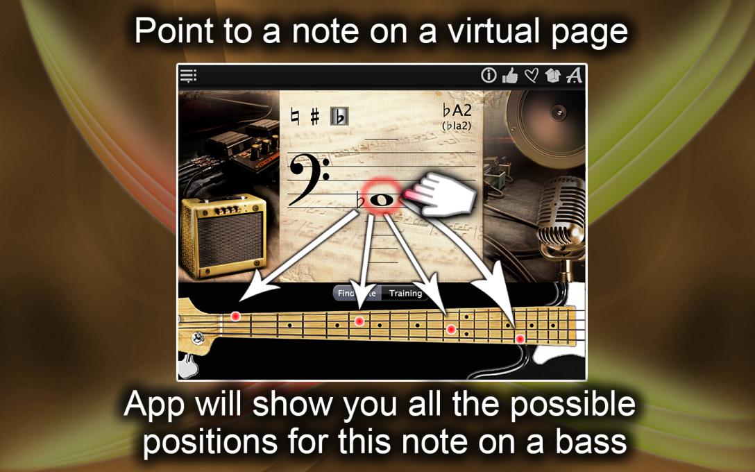 Bass Notes Finder – Find & Learn The Music Notes !