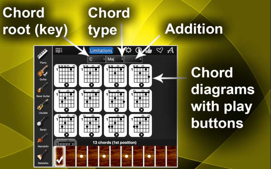 Chords Compass Lite – Find Piano, Guitar Chords & More!