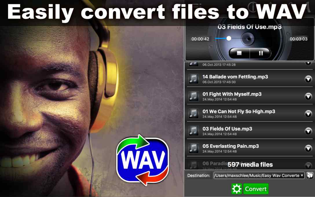 Easy WAV Converter – Convert MP3 Music To WAVE Format !