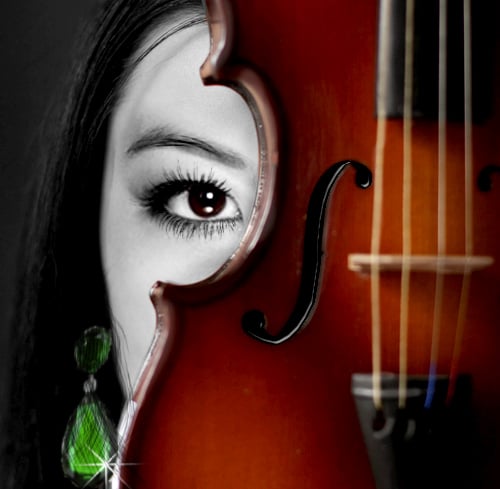 Girl and violin