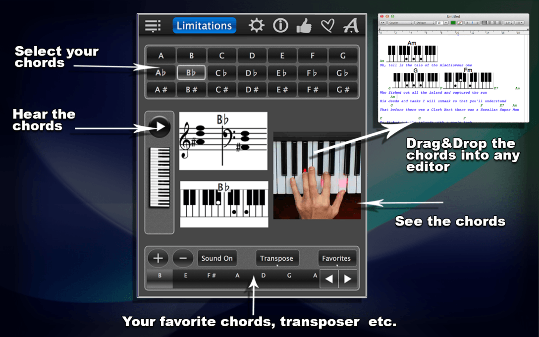 Piano Chords Lite – Learn How To Play Chords With Photos