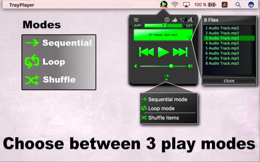 Tray Player: A Convenient & Intuitive Music Player for Your Mac!