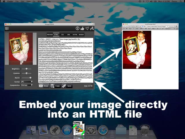 Image 2 Html – embed photo to website & email