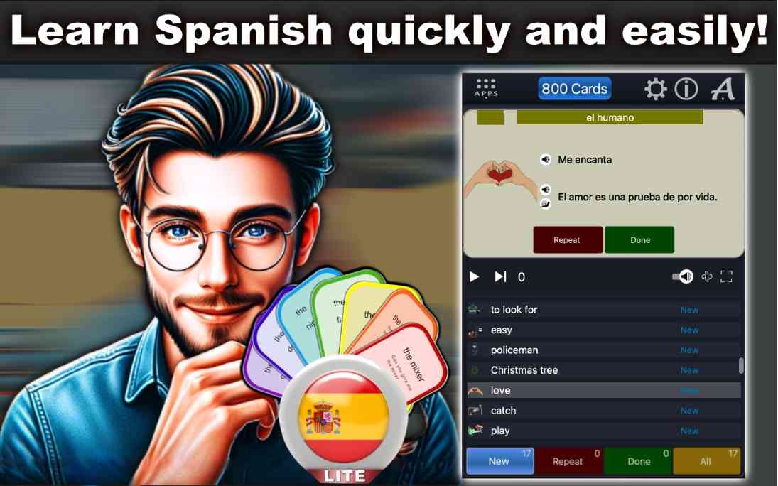 NextFlash Spanish Lite – Interactive Flashcards App
